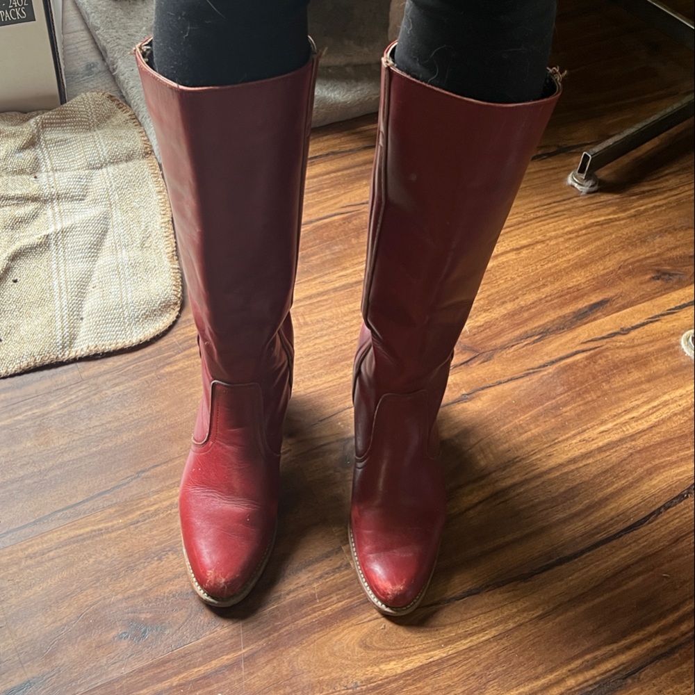 Vintage Dexter Women's Red Leather Boots by - Picture 6 of 6